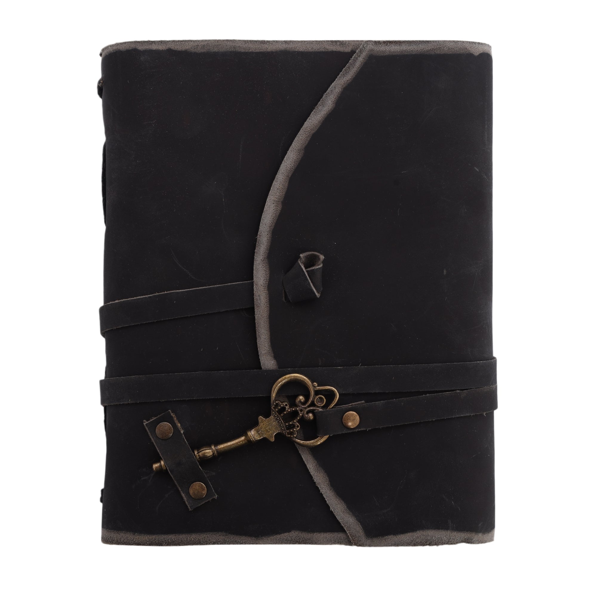 Vintage Leather Bound Grimoire Journal with Key 6*8 Size