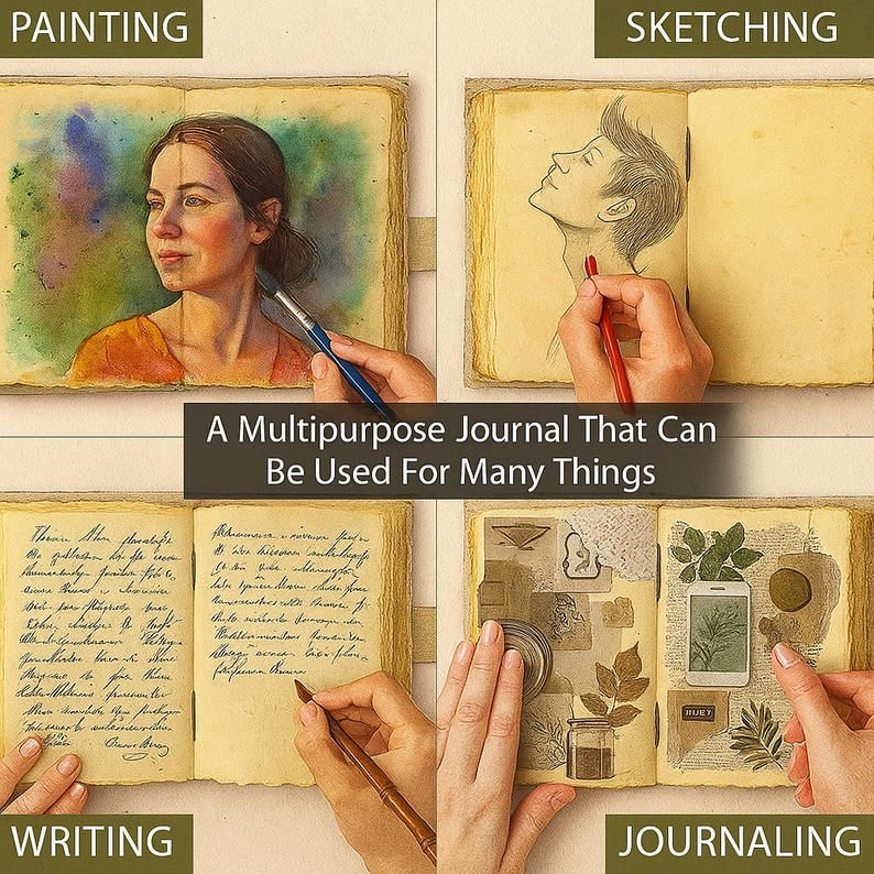 Embossed Leather Journal With Tree